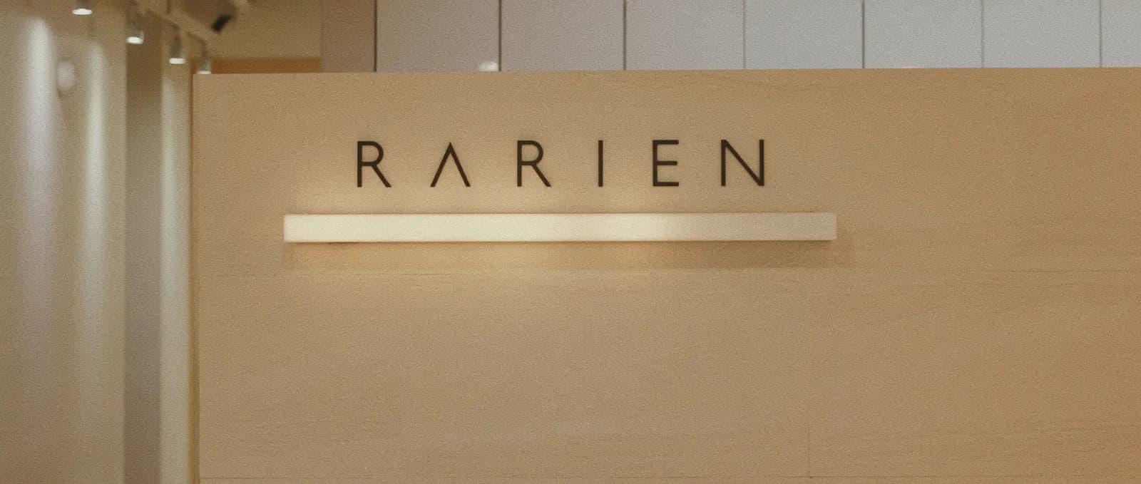 The RARIEN sign at reception on the 7th floor · RARIEN Myeongdong